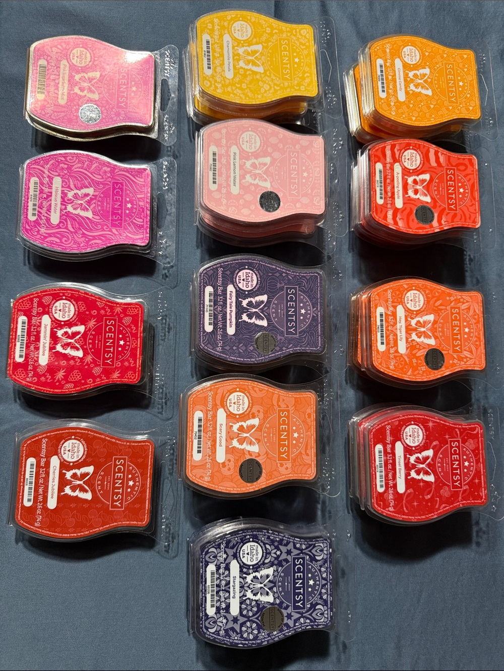 Scentsy Multi-Pack Wax Bars in Pink, Orange, Red, Purple, Yellow